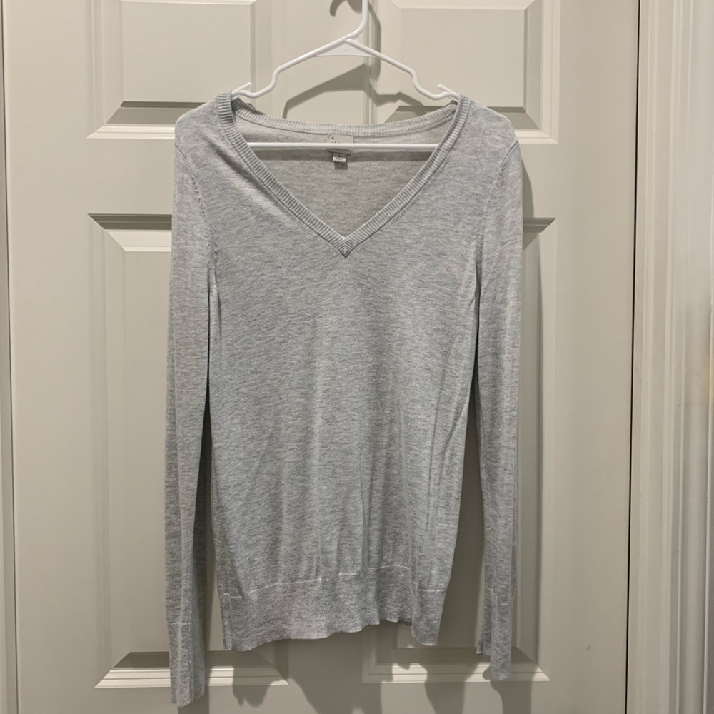 A New Day Grey Basic Vneck sweater